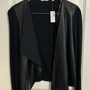 Reitmans Black Faux Leather Blazer